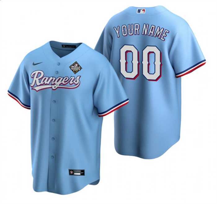 Men's Texas Rangers Active Player Custom Blue 2023 World Series Stitched Baseball Jersey,We sell and wholesale Men's Texas Rangers Active Player Custom Blue 2023 World Series Stitched Baseball Jersey on line form chian!